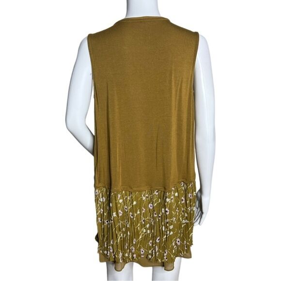 Logo by Lori Goldstein Vest Womens XS Brown Chiffon Floral Bottom Boho Hippie - Picture 3 of 8